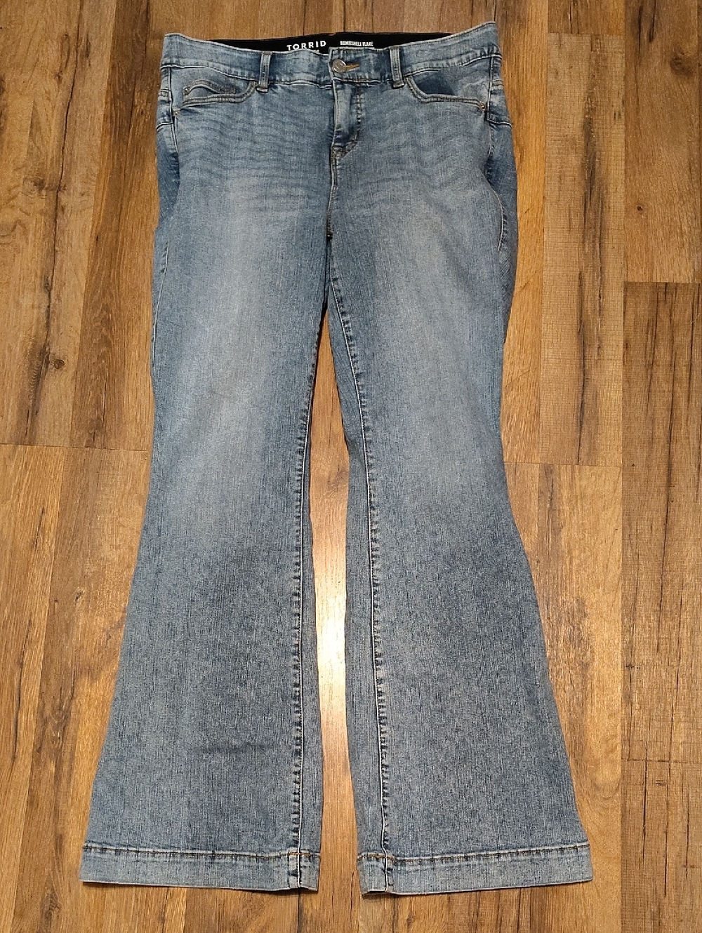 Torrid Bombshell Light Wash Tall Flare Jeans